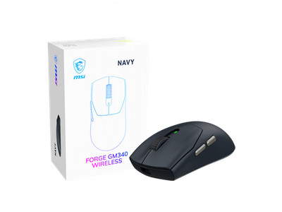 MSI FORGE GM340 Wireless Gaming Mouse  Navy, PixArt PAW3311 12K DPI, Tri-Mode