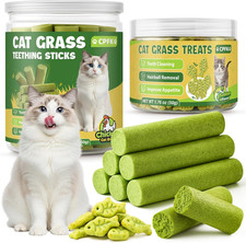 Cat Grass Sticks, 60 g Cat Grass Teething Stick and 50 g Cats Treats, Natural De