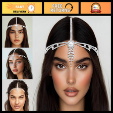 Boho Rhinestone Head Chain Hair Jewelry - Crystal Costume Accessories for Women
