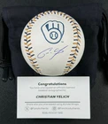 CHRISTIAN YELICH SIGNED MILWAUKEE BREWERS BASEBALL W/ FANATICS CERT AUTO