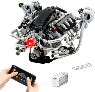 V8 Engine Model Kit, Mini V8 Engine Kit That Runs for Kids Adults (770PCS）
