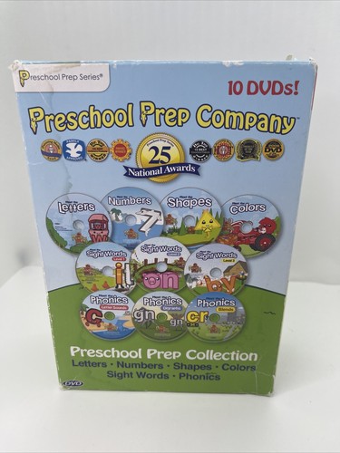 Preschool Prep Company 10 DVDs Pack Collection Letters, Numbers, Shapes ...