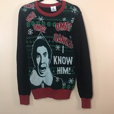 Buddy the Elf OMG Santa I Know Him Will Farrel Holiday Sweater Unisex Adult S