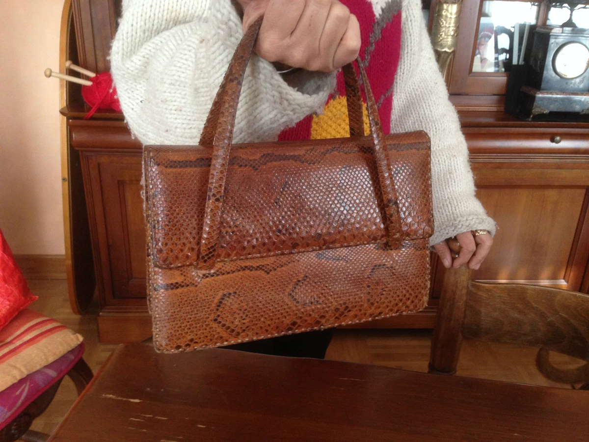 SAC A MAIN ANCIEN EN PEAU SERPENT VERITABLE VINTAGE 1970 eBay