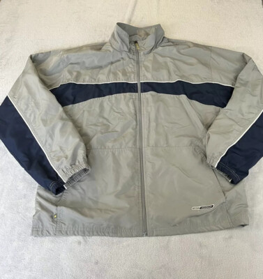 Reebok mens gray full zip light jacket size medium