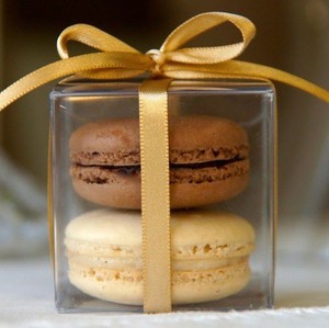 10pc x 5cm Clear Macaron Square Boxes Wedding Favour Gifts Packing