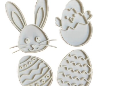 4 Stück Sinnesspiel Ostern Plätzchenformen-Hasengesicht-Ei-Küken Sinnesspielformen