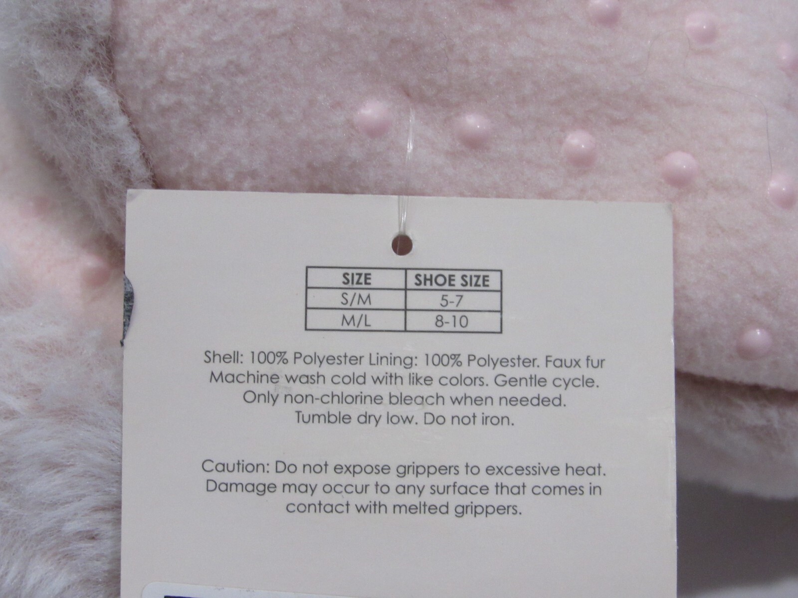 Women's Faux Fur Cozy PullOn Slipper Socks Light Pink Size M/L Medium