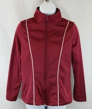 A4 Womans Ladies Burgundy Zip Front Activewear Casual Jacket Size XS