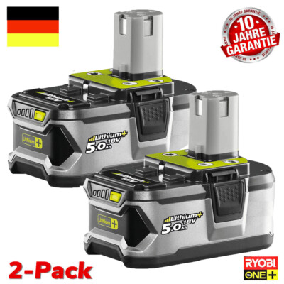 2X Für Ryobi Akku 18V 5,0AH Lithium-ion One+ Plus RB18L50 P108 P106 RB18L40 DE