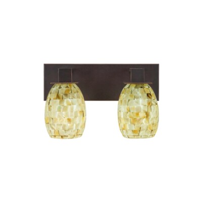 Toltec Apollo 13in 2-Light Vanity Dark Granite Ivory Glaze