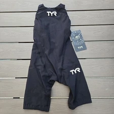TYR Women's AP12 Closed Back Short John Speed Suit Techsuit Black Sz 26 FINA New