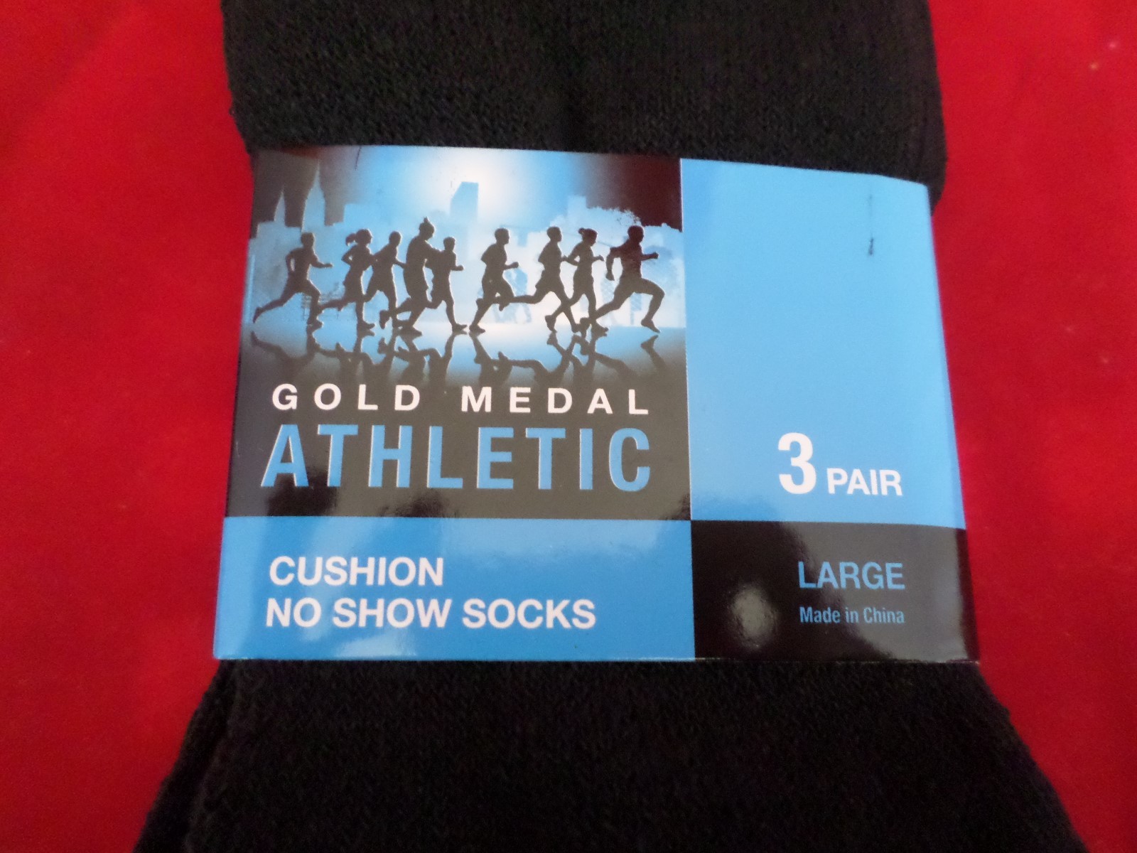 SAOLA 6 Paia Calze Grandi Medaglia Oro No Show Suola Imbottita Sportive Nere 10 13