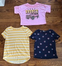 LOT OF 3 GIRLS Wonder Nation H M OLD NAVY SHORT SLEEVE T SHIRTS SIZE 7-8