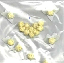 WEDDING Cream Rosebuds Hearts Ribbons Anniversary Love Party Jolee's Stickers