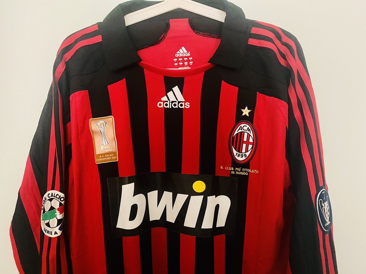 Maillot Extérieur AC Milan 2008/09 – #21 Pirlo, Europa League, Adidas Formotion, Taille XL