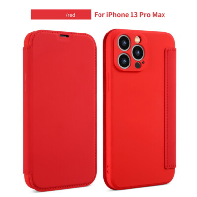 For iPhone 16 15 14 13 12 Pro Max 11 PU Leather Flip Wallet Case Silicone Cover
