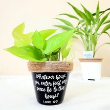 Customizable Handpainted Pot with Wording   Unique Home D cor