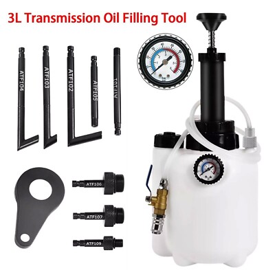 3L Transmission Oil Filling Tool System Fluid Pump Manual 8x ATF Adaptors