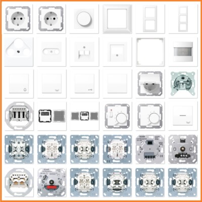 JUNG Serie AS 500 AS500 WW Alpinweiß Weiß USB Steckdose Rahmen Schalter Wippe