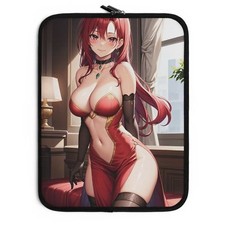 Anime Girl Laptop Sleeve - Fancy Life - Red