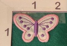 2" Pink Purple Butterfly Patch Iron On Applique Vintage