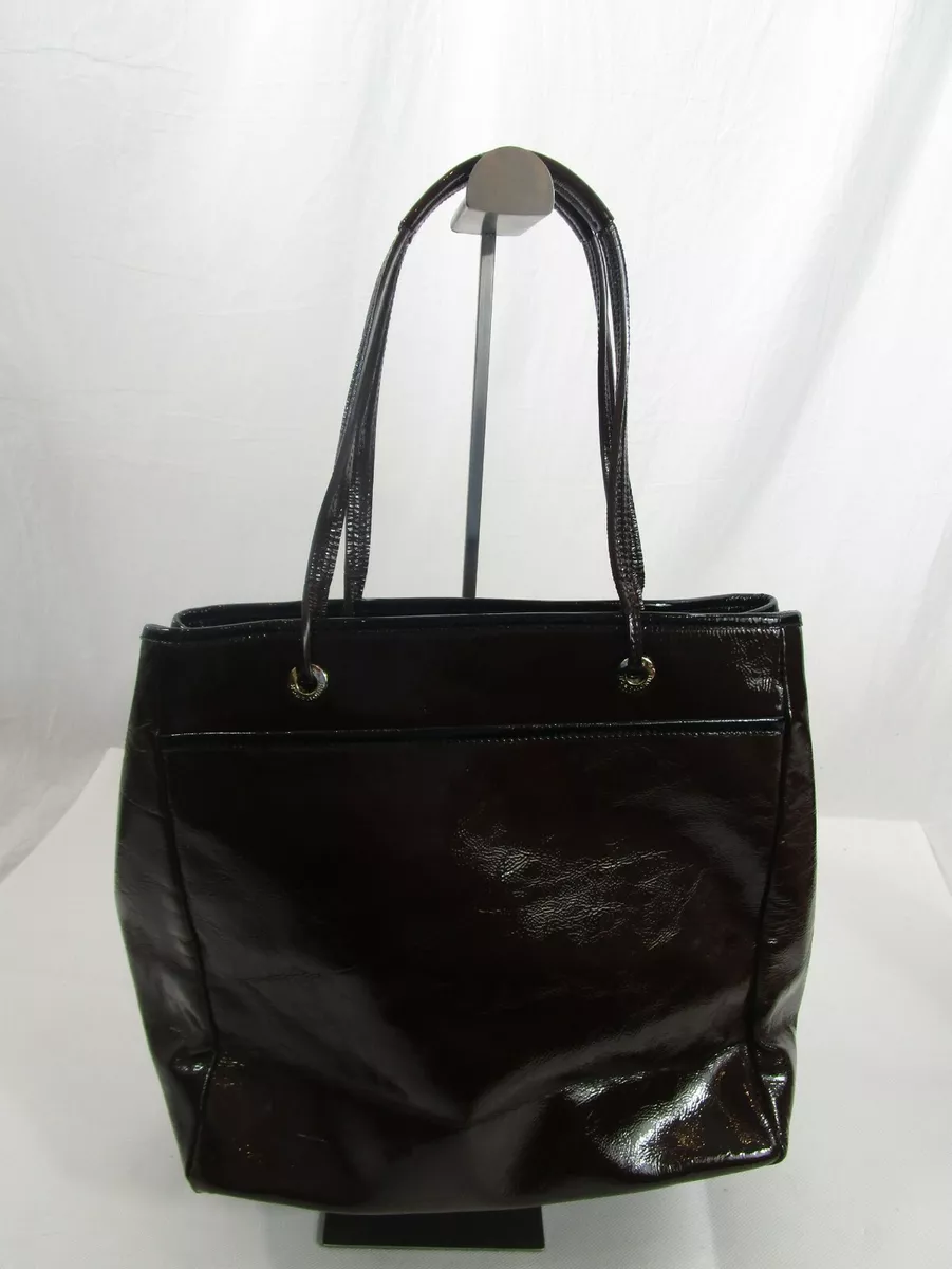 Anya Hindmarch Brown Patent Leather OPEN Tote Bag