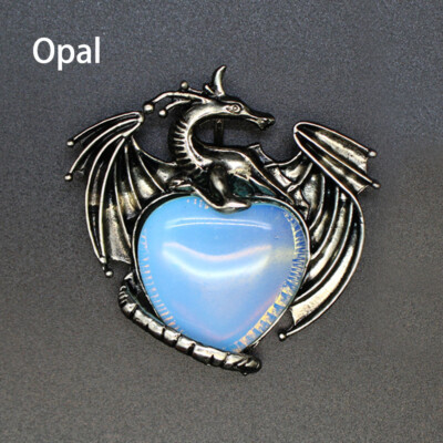 Heart Dragon Pendant Natural Chakra Crystal Fly Wings Quartz Skull Reiki Healing