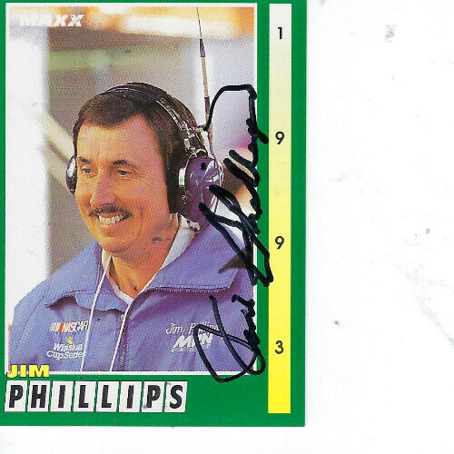 JIM PHILLIPS SIGNED 1993 MAXX GREEN RACING #210 - NASCAR | eBay