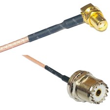 RG316 SMA FEMALE ANGLE to UHF Female BULKHEAD RF Cable Rapid-SHIP LOT