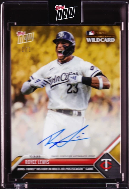 Royce Lewis Auto 2 HR Game Twins Postseason History 2023 Topps NOW 959F GOLD 1/1
