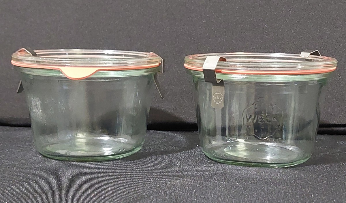 2 WECK Rundrand-Glas 100 Vintage Strawberry Glass Canning/Storage