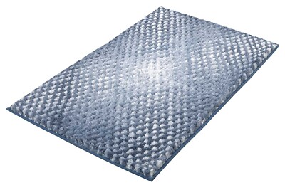 Kleine Wolke Badematte Badvorleger Badteppich Polyester blau creme 70 x 120 cm