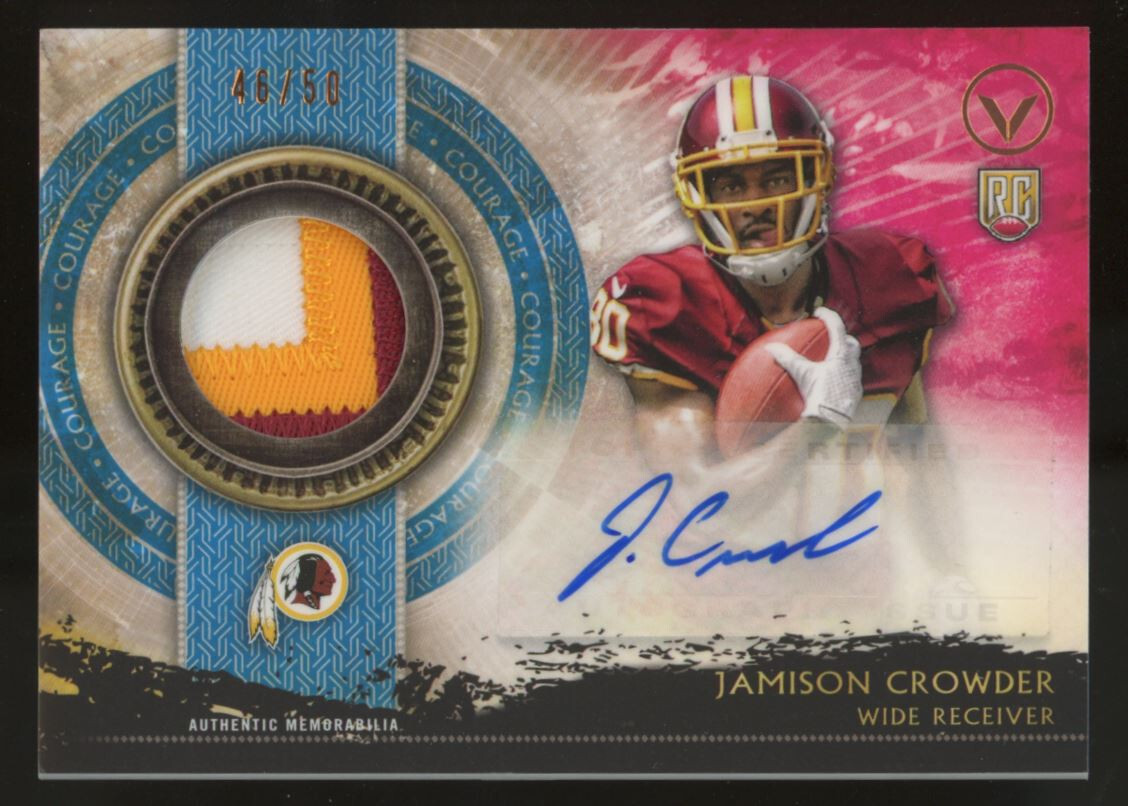 Jamison Crowder Topps Valor Shield of Honor Autograph Patch #SHAJC Courage