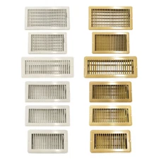 FLOOR REGISTER A/C Vent Heat Air Duct Cover Grille Metal Damper Brown or White 