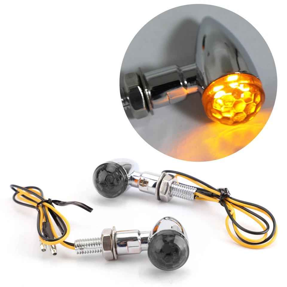 Universal Metal LED Mini Bullet Spherical Lens Turn Signal Indicators Light CHS Foto 2 de 4