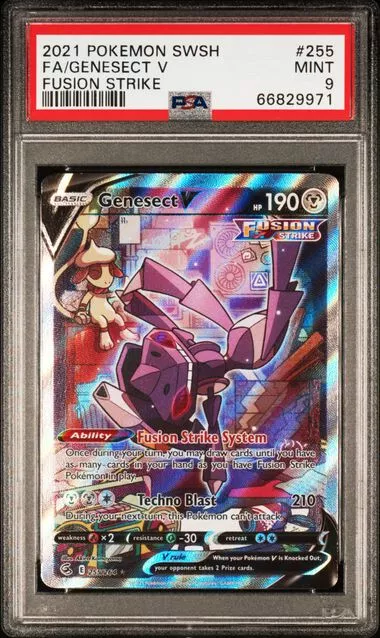 Pokemon - Fusion Strike - Genesect V - 255/264 - Full ART -NM/M - New *ALT  ART*