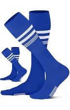 2 Pack Soccer Softball Socks Unisex Men Women Youth Kids In Blue Sport