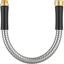 Short Metal Garden Hose 1 ft Connector, Stainless Steel Small Hose Extension Ada