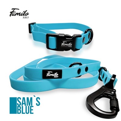 Hundehalsband & Leine Fumiko Kombi Sam´s Blue aus Biothane