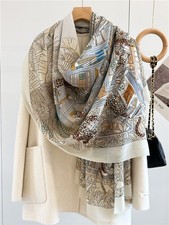 100 Cashmere Wrap Scarf Women's Jungle Leopard Long Shawl 100 200cm