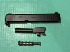 USED OEM GLOCK 43X COMPLETE SLIDE BARREL GUIDE ROD SPRING BLACK 9MM NIGHT SIGHTS