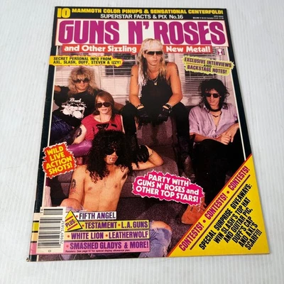 Guns N' Roses Superstar Facts & Pics Magazine #16 Winter 1988 Heavy Metal Music - Image 1 of 3