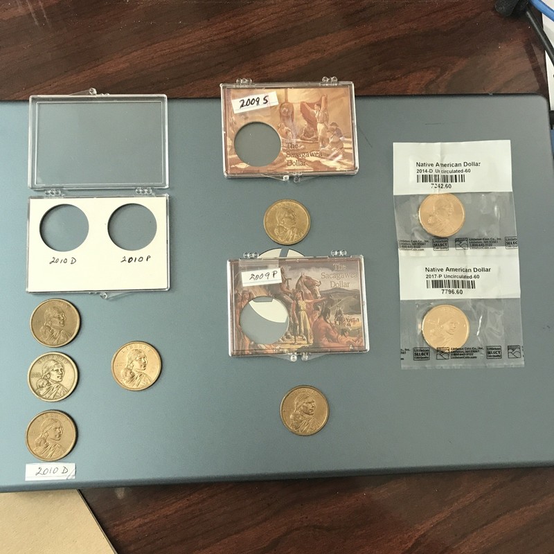 Nine Native American Coins Mixed Dates
