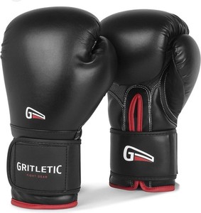 Gritletic Boxing MMA Training Gloves 14oz Black Used Once