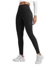 Women's Fleece Lined Leggings Thermal High Waisted Tights Medium Black