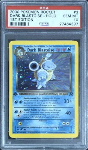 2000 POKEMON ROCKET 1ST EDITION #3 DARK BLASTOISE-HOLO PSA 10