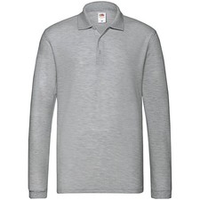 Image of Fruit of the Loom Mens Premium Pique Long-Sleeved Polo Shirt PC5049