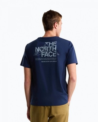  Freizeit T-shirt HERREN The North Face Summit Navy mountain Sketch SS Baumwoll