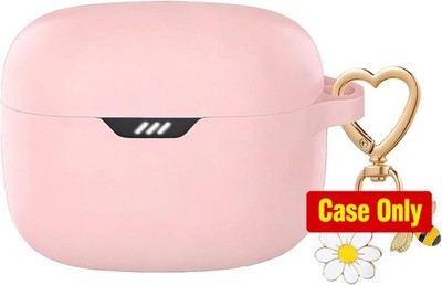 Case Cover for Jbl Tune Buds Wireless Headphones Charging Case Pink with Keychai